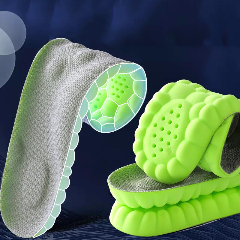 4D latexové sportovní vložky Super měkké, vysoce elastické vložky do bot Deodorant proti bolesti Polštář Podpora klenby Běžecké vložky Stélka do chodidla