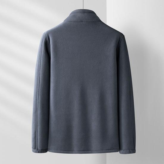 Pánské stojánek na kabáty Límec Dlouhý rukáv Polar Fleece Podšívka Cardigan Bunda Jednobarevná Zapínání na zip Svrchní oblečení Denní nošení