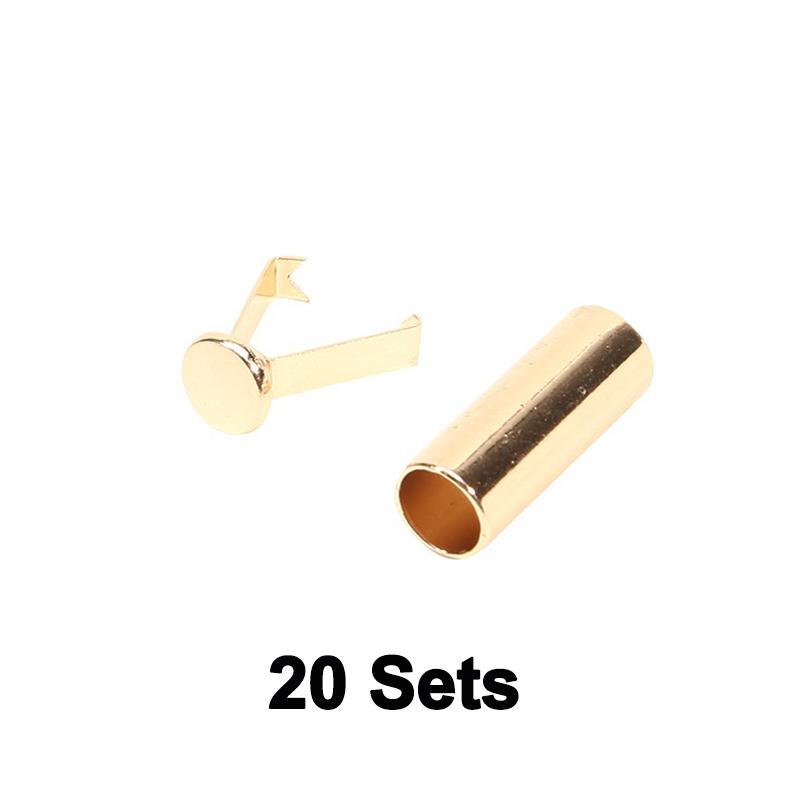 20 Sets Metal Rope Ends Stopper Button Cord End Lock Cap Hanging Bell Buckle DIY Bag Shoes Garment Lanyard Accessories NEW