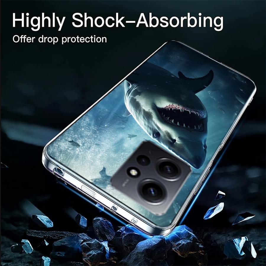 The Mouth of the Deep Sea Evil Shark Phone Case For Redmi 12 13C 12C 15C 9 10 10C Note 13 Pro Plus 14 15 Pro 9T 9C 9A TPU Soft C