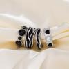Fashion Stainless Steel Geometric Rings for Women Simple Black Color Dropping Oil Adjustable Rings Wedding Jewelry Gift Bijoux