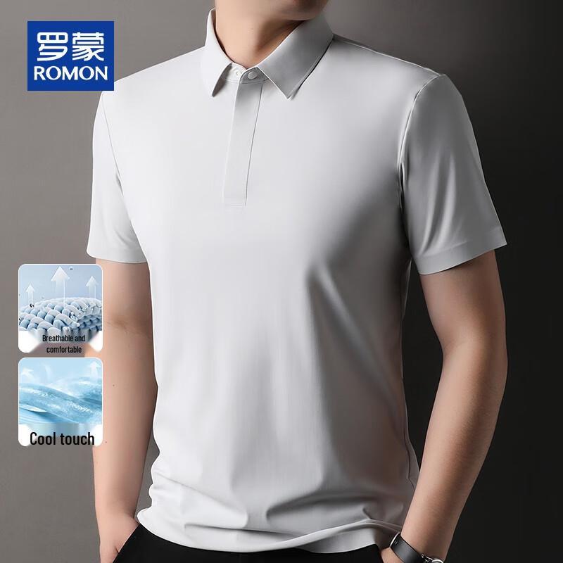 ROMON Men's Cooling Ice Silk Polo Shirt
