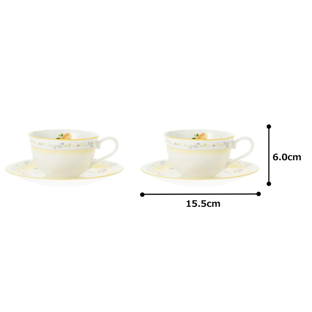 Noritake Jeune Freres Cup & Saucer (Pair Set) (For Coffee and Tea) 220cc, Microwave-Safe, Bone China, P59387A/4620