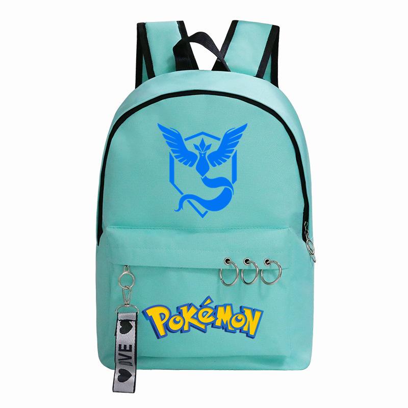 Animation Odd Print Travel Bag Large Capacity Mint Green Student Schoolbag