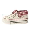 Niche Design Plaid High-top Flip Canvas Shoes Women's Spring and Autumn Popular Thick-soled Casual Breathable Versatile Board Shoes