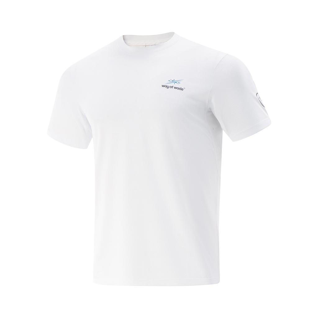 Li Ning Basketball Series Letter Round Neck Breathable Versatile Short Sleeve T-Shirt Men Tops Standard-White ATSV059-4