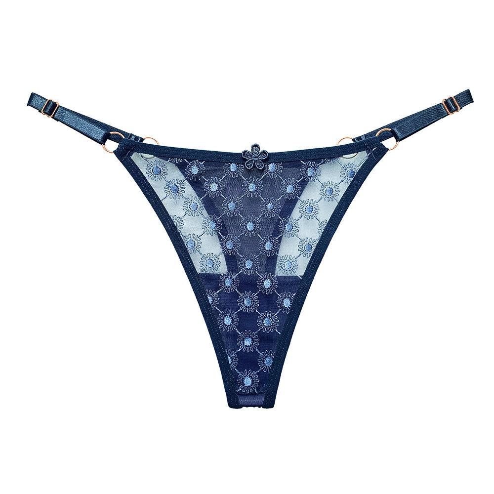 Korean Version of Simple and Slightly Sexy Girl Panties, Fancy Thin Mesh Yarn, Pure Desire, Low Waist Adjustable Thong 2269