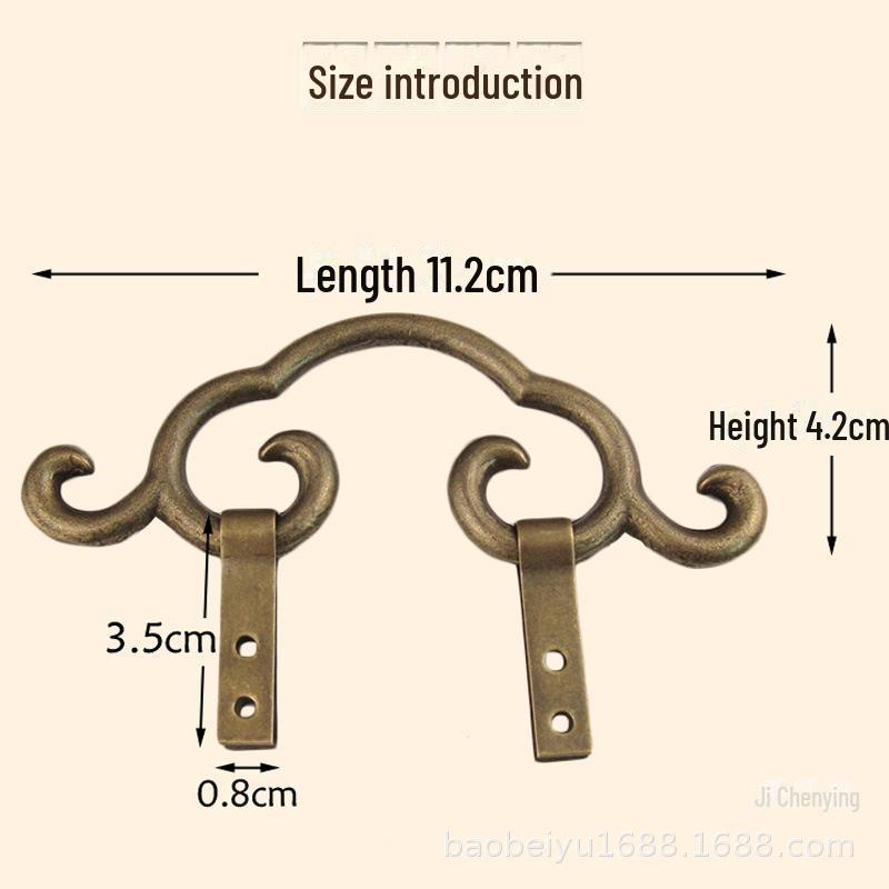 Chinese Classical Decorative Copper Cloud Hook for Frames and Mirrors