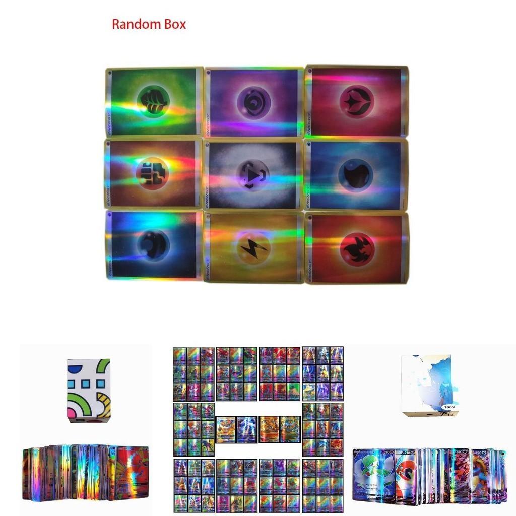 Exquisites Pokemon Tcg Kartenset mit 100 Karten, einschließlich Vmax, Gx und Mega-Features
