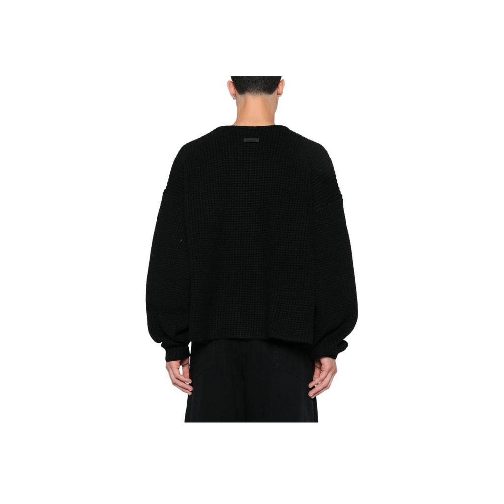 Fear of God Essentials Heavy Waffle Cardigan Black Men Tops 192BT246200F