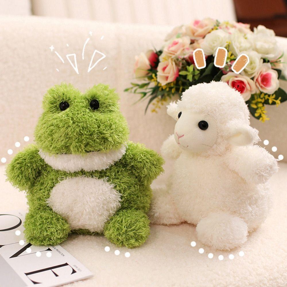 Fluffy Simulation Frog Stuffed Toys Interactive Cartoon Sleeping Doll  Party Supplies