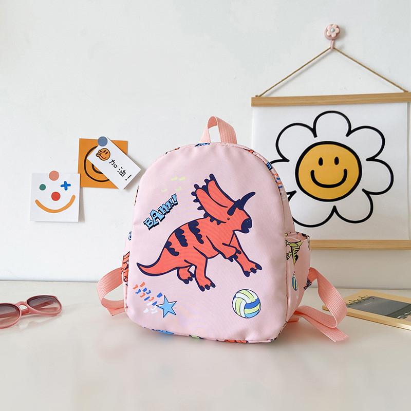 Adorable Cartoon Dinosaur Print Children's Backpack Lightweight Canvas School Bag