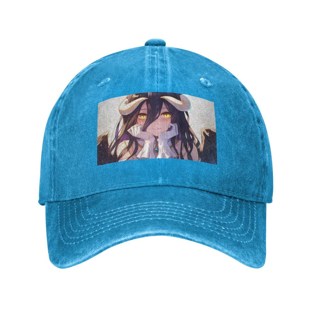 Adventure Anime Albedo Overlord Washed Denim Cap Casual Baseball Caps Adjustable Hat Summer Unisex Baseball Hats