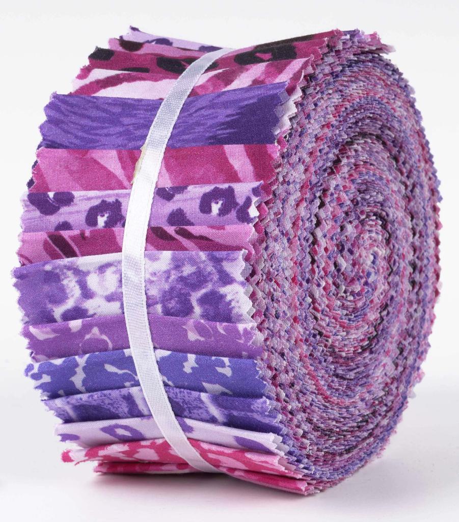 Soimoi 40 ks Bavlněné předřezané látky s potiskem zvířat na patchwork a řemesla, proužky 2,5 x 42 palců, Jelly Roll -