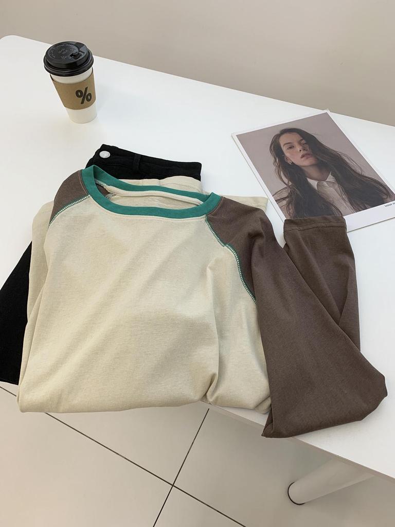 Snowflake Cotton Raglan Sleeve Sun Protection Cardigan Women's 2025 Summer Round Neck Oversized Long Sleeve T-shirt.