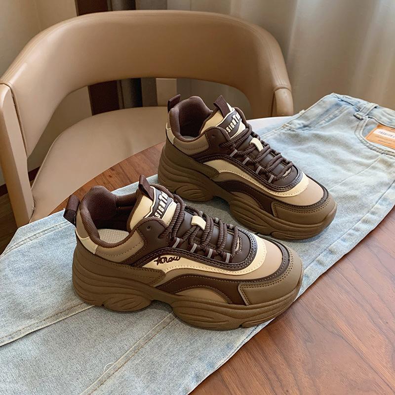 Ins Korean Version of the New High-top Dad Shoes for Women 2025 Autumn Student Running Sports Thick Sole Height Increase Leisure EP907