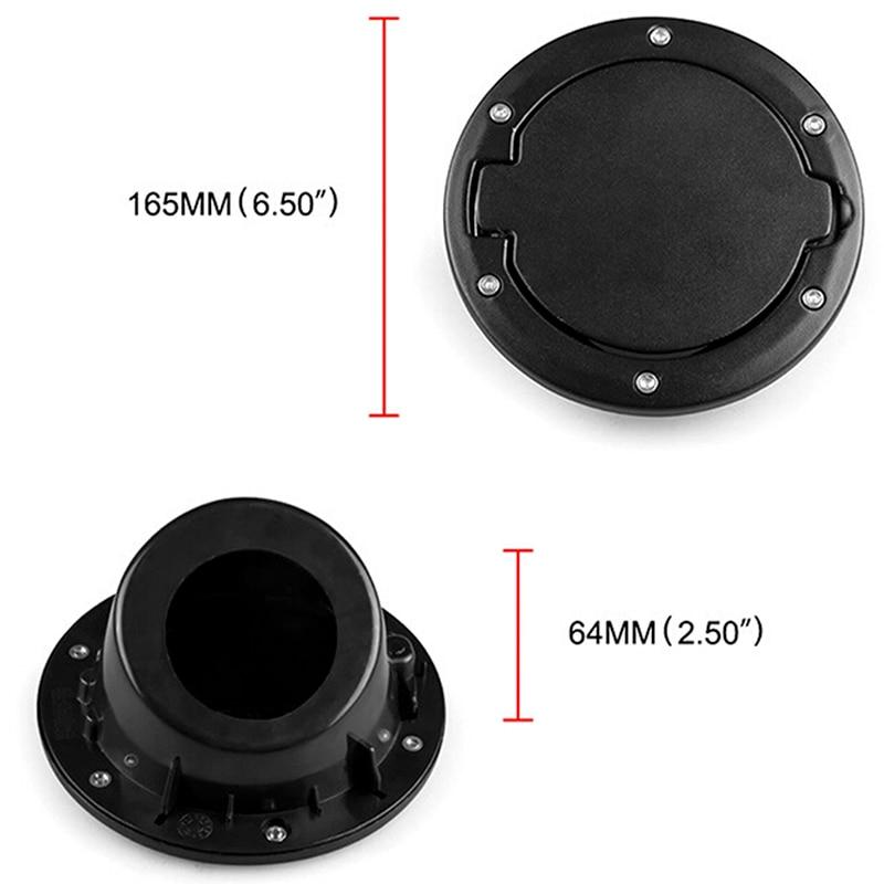 1PCS Gas Tank Cover  Black Fuel Filler Door Cover Gas Tank Cap 2/4 Door For  Jeep Wrangler