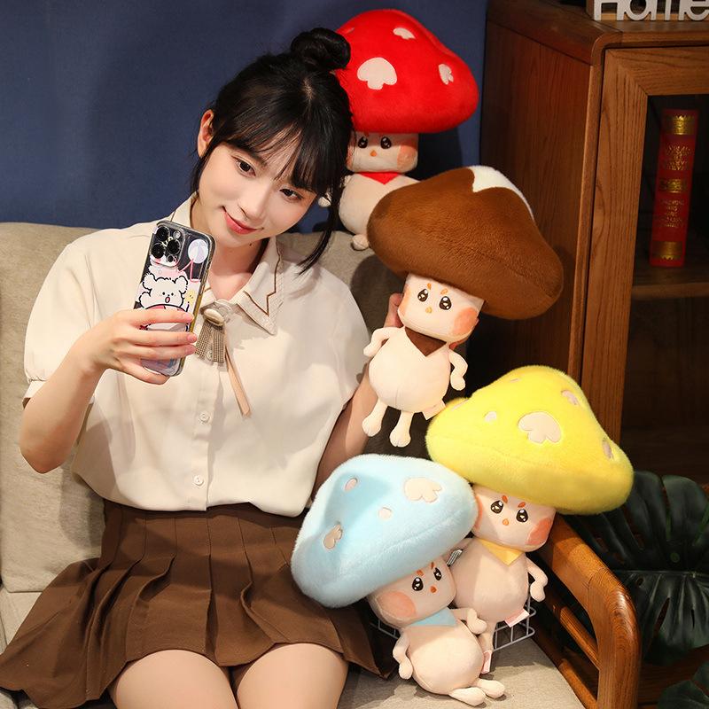 Bai Fen Bai Dolls And Toys Mushroom Doll Plush Toy Mushroom Mushroom Doll Home Pillow Children Soothing Doll Doll