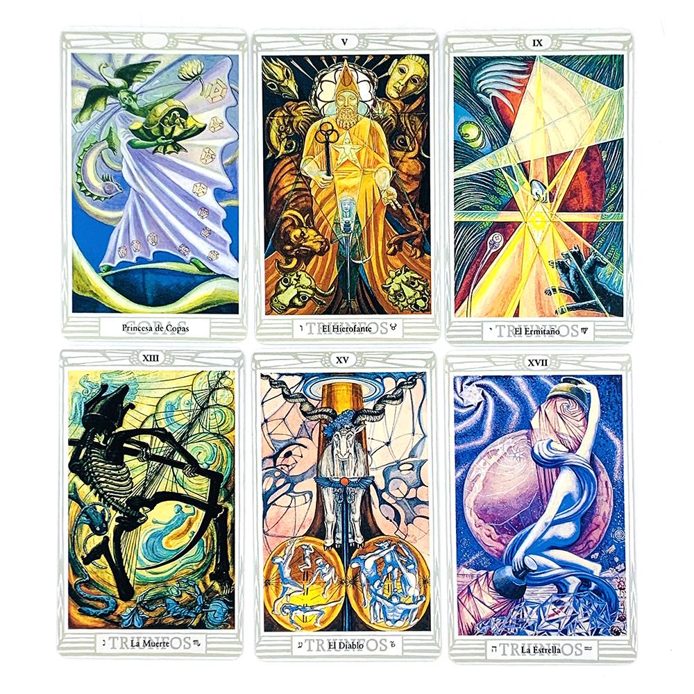 Spanische Version Tarotkarten Crowley Thoth Mit Ägyptischer Symbolik, Kabbalistischen & Astrologischen Einblicken Für Divinationskarten Spiel
