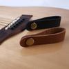 PU Leather Guitar Headstock Tie Strap Hook with Metal Buttons Guitar Neck Strap