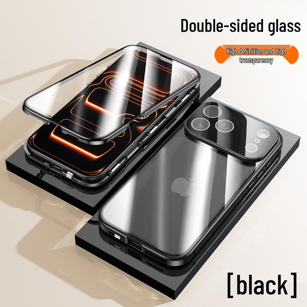 iPhone 17 Pro Max Dubbelzijdige Metalen Magnetische Glazen Hoes door Wanmagwang: Valbestendige Harde Schaal