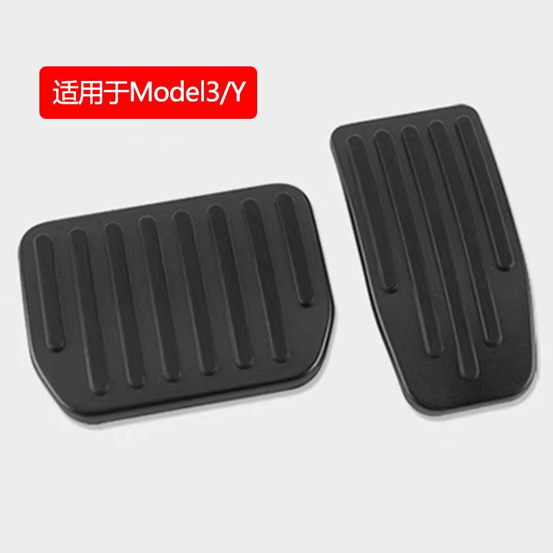 For Tesla Model 3 Y Brake Pedals Foot Rest Accelerator Car Pedal Rubber Pad Cover Aluminum Alloy Interior Parts Auto Accessories