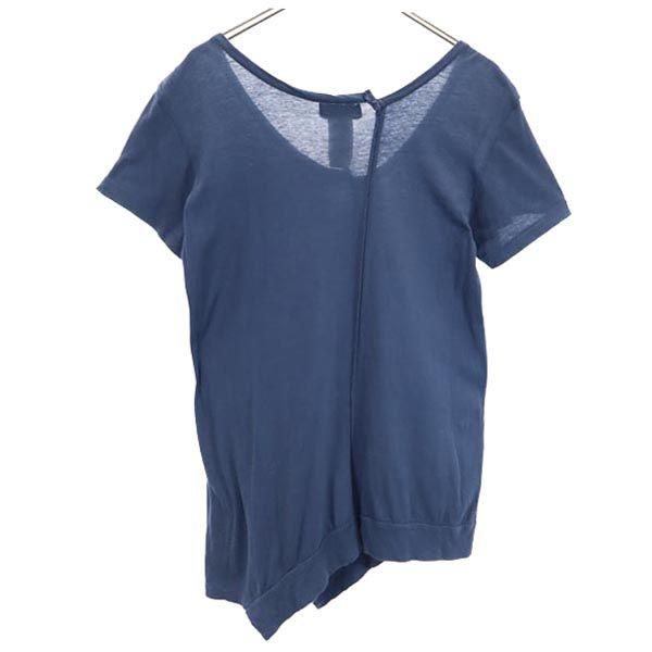 Y's Made In Japan Short Sleeve Asymmetry T-shirt 2 Navy System Men's Used