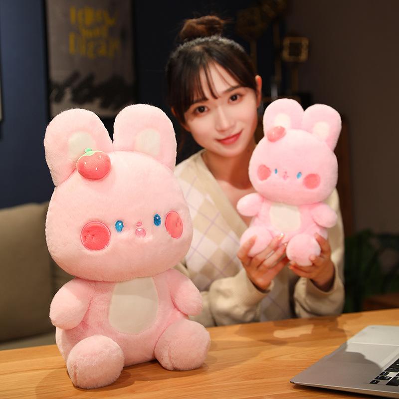 Dziewczęce serce różowy królik lalka pluszowa zabawka leżący króliczek poduszka do rzucania dziewczynka śpiąca uspokajająca lalka