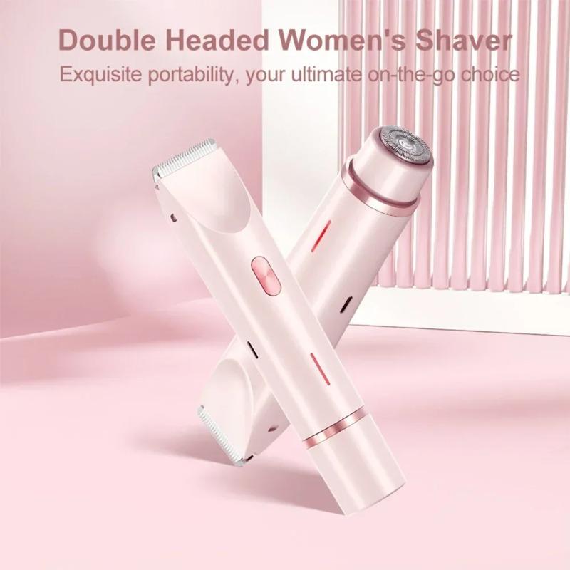 1PC Detachable Head Electric Shaver Women Electric Razors 2 In 1 Dual-Head Painless Trimmer Wet Dry Use for Ladies Pubic Hair