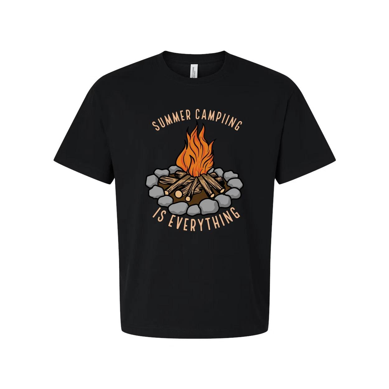 

Unisex Outdoor Camping T Shirt With Campfire Illustration Graphic Tee For Outdoo XL