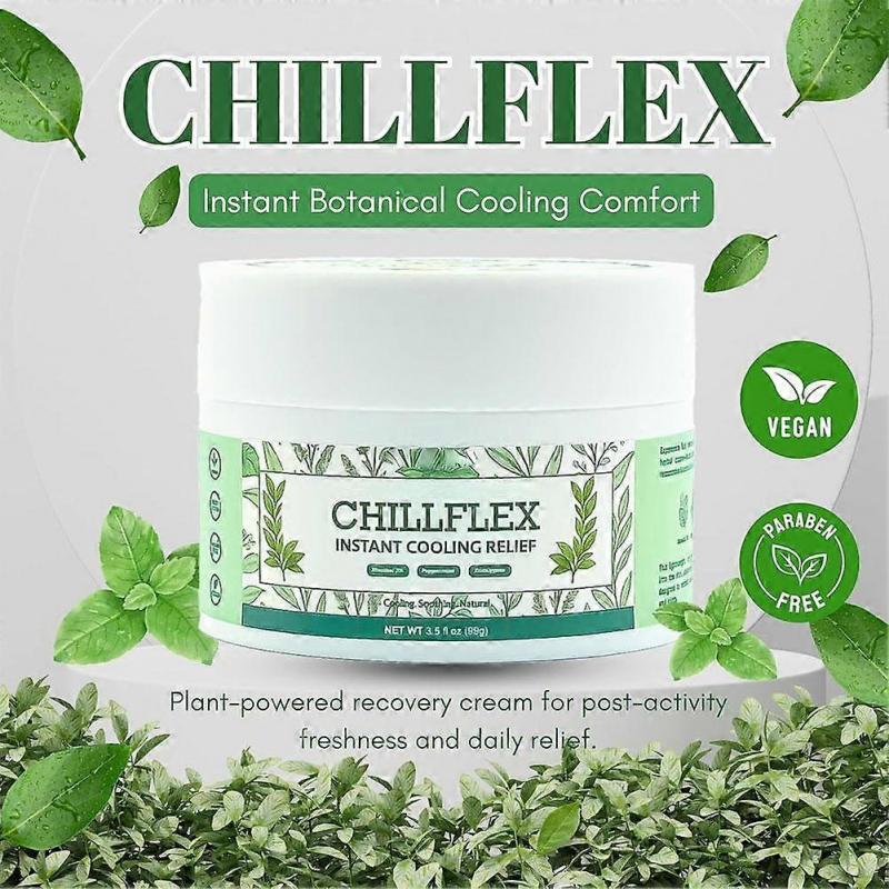 CHILLFLEX Herbal Joint and Muscle Relief Cream: Fast-Acting Cooling Menthol Gel