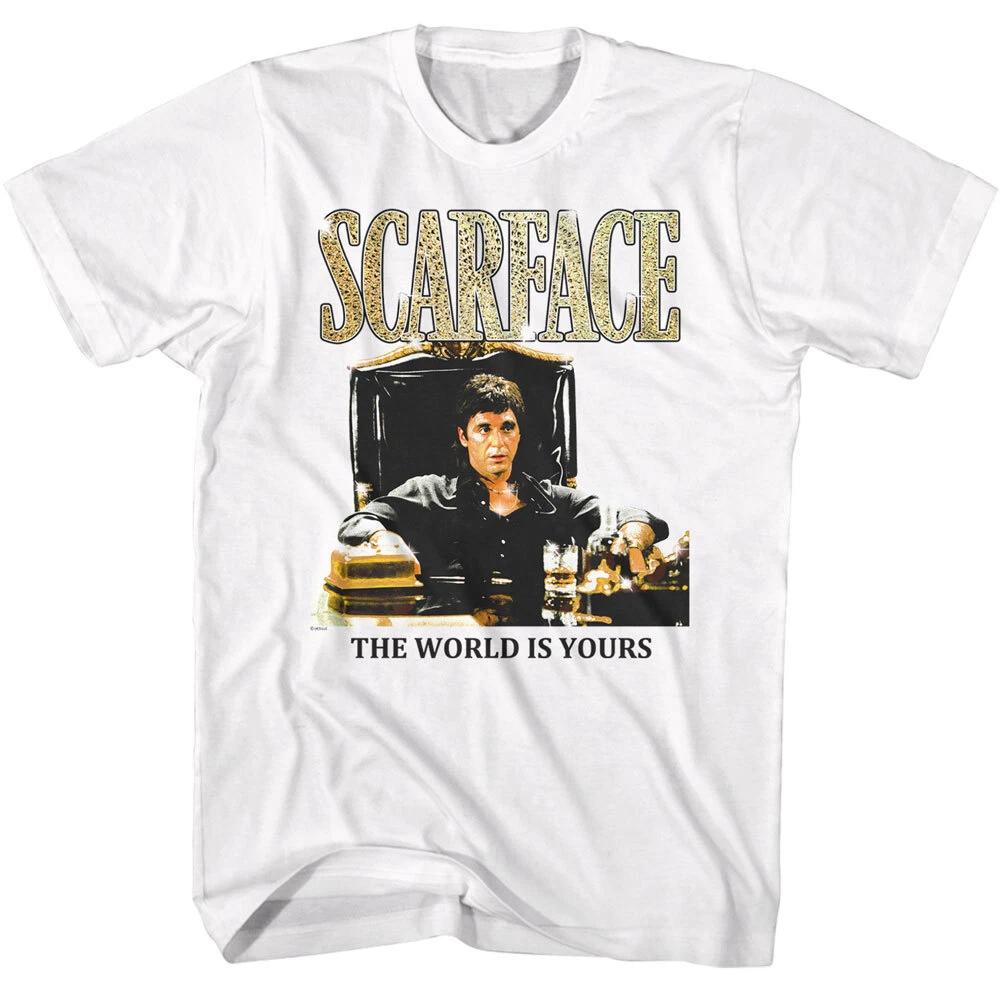 Scarface Classic Movie Tony At Desk The World Is Yours Men s T Shirt 2XL