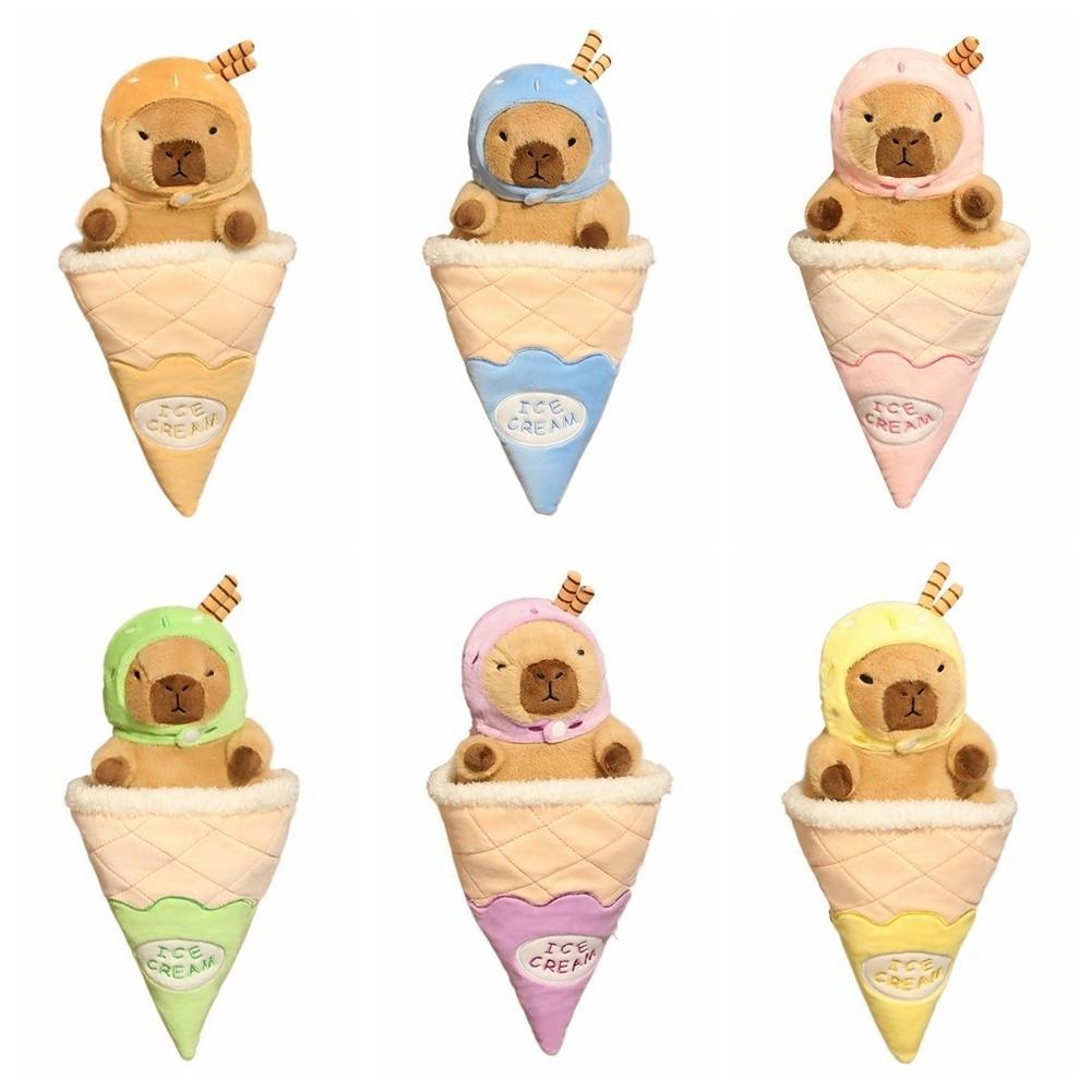 Detachable Capybara Plush Toy Ice Cream Cone Capybara Stuffed Doll Friends Holiday Present