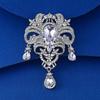 Elegant Shining Crystal Brooch Alloy Retro Style Rhinestone Lapel Pin Gold Silver Decorative Pearl Brooch Women's Fashion