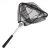 High Quality Aluminum Alloy Fishing Net Black Color 50cm/19in Mini Folding Fishing Net Triangle Shape Durable