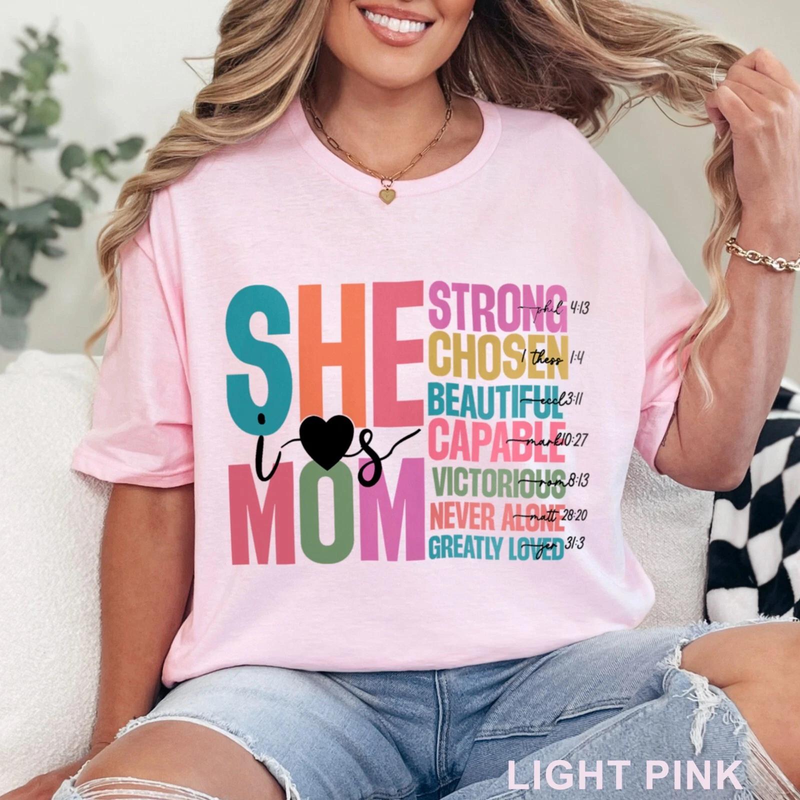 She Is Mom Mama Mum Gigi Shirt, Retro Mother Shirt, Blessed Mom Gift Tee, 202834 L