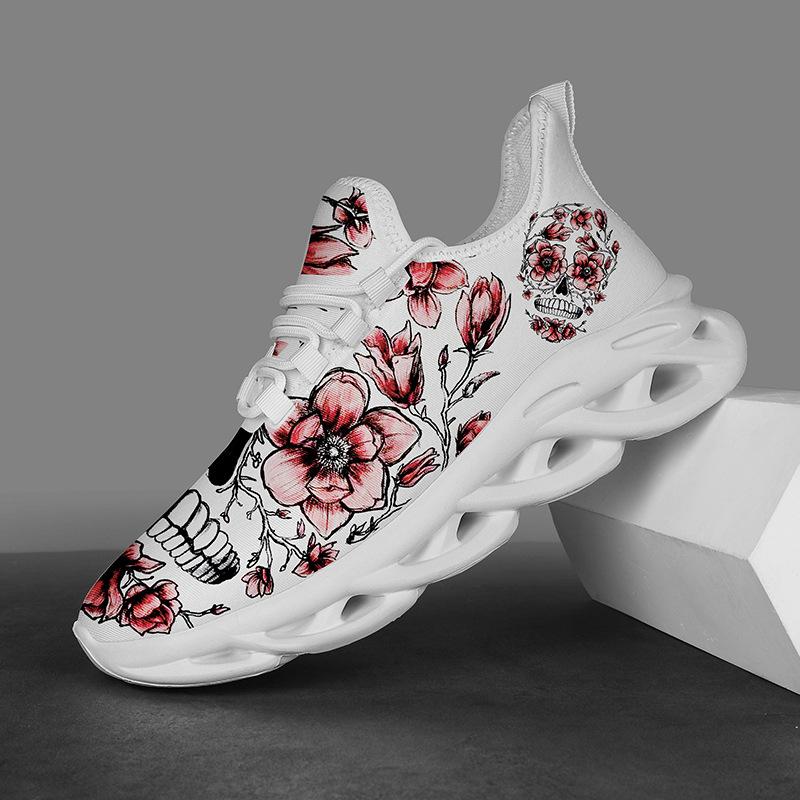 New Halloween theme element pattern couple shoes scary holiday atmosphere versatile single item running shoes 35