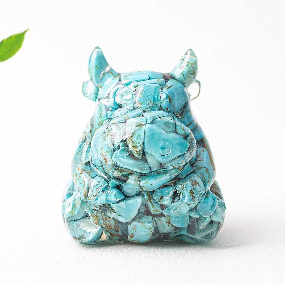 Resin Crystal Cow Figurine With Lucky Fortune For Office Desk Decor Gift For Teens And Adults