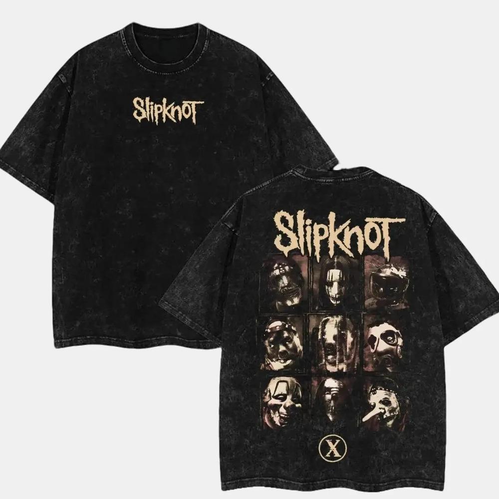 

Вінтажний Праний Постер Альбому Slipknot Графічний Принт Футболки Глобальний Тур Мерч Чоловіки Жінки Вуличні Великі Бавовняні Футболки S