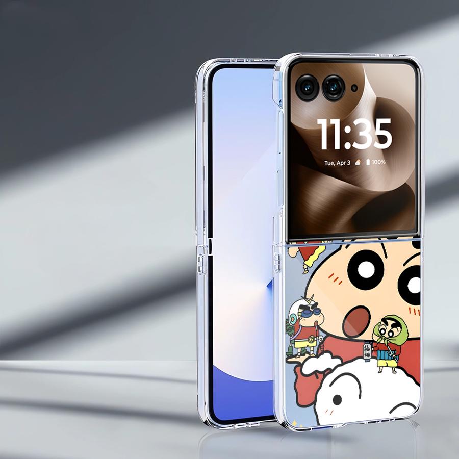 Cartoon Crayon Shin Chan Case for Motorola Razr 50/60 60 Ultra 50 50Ultra Soft Clear Phone Cover Luxury Funda
