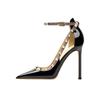 Willow Nails Ankle Strap Buckle Patent Leather Ultra-Fine High Heel Large Size 35-44 Women'S Single Shoes