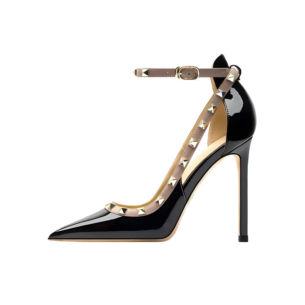 Willow Nails Ankle Strap Buckle Patent Leather Ultra-Fine High Heel Large Size 35-44 Women'S Single Shoes