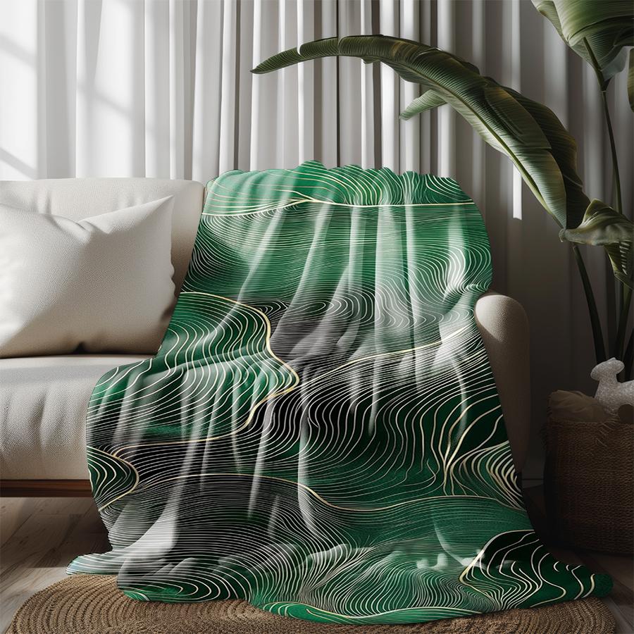 Wavy Pattern Blanket Microfiber Flannel Cover Blanket Bedroom Living Room Sofa Soft And Comfortable Home Decoration