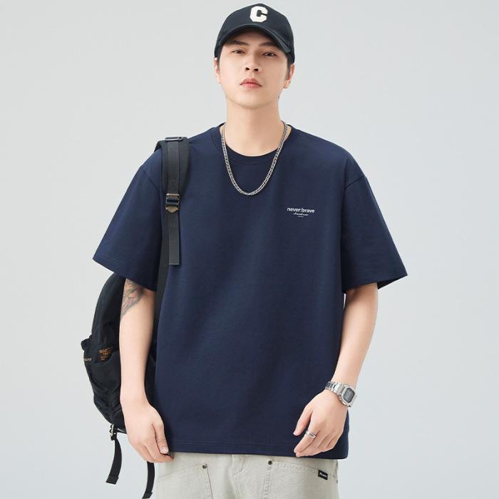 Short-sleeved T-shirt for Men's Summer New Printed Loose Five-point Sleeve Round Neck T-shirt Versatile Casual