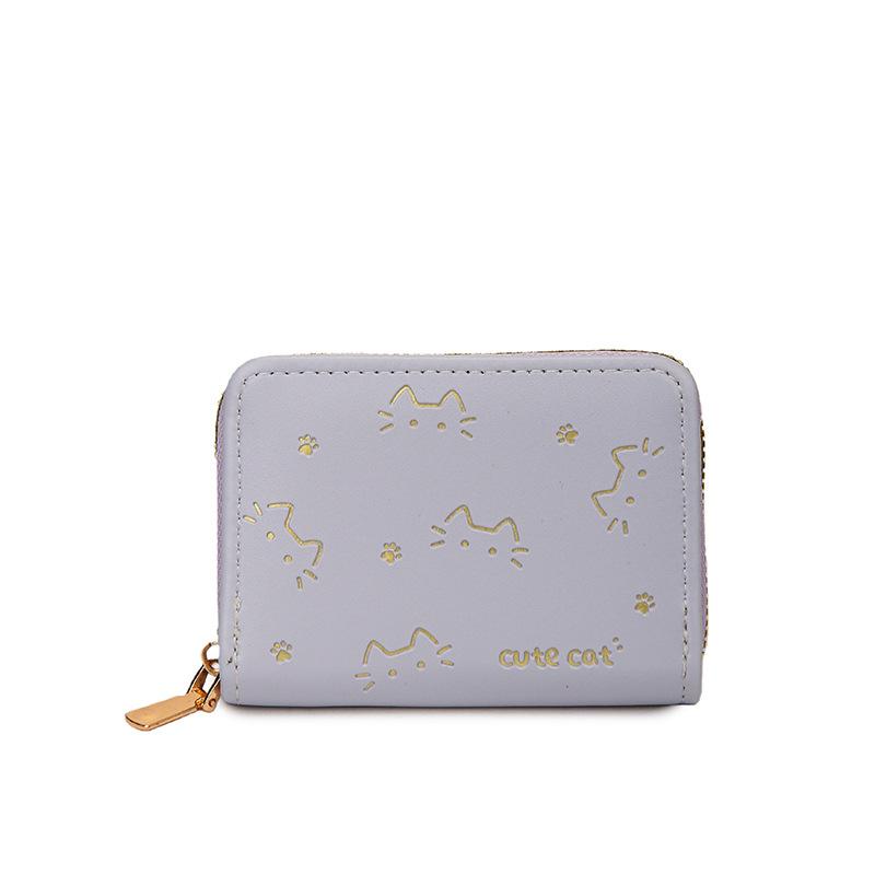 Cute hot cat card bag, small, multi-card space, large capacity, anti-degaussing zipper card bag, ID bag, change bag.