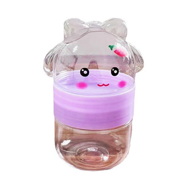 1Pcs Cartoon Rabbit Plastic Bottle Transparent Pet Food Grade Candy Bottle Random Color