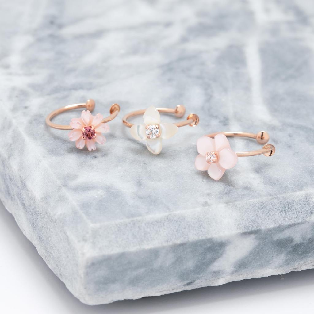 [Official] ESTELLE [WEB Exclusive] Women's Ear Cuff In 10K Pink Gold, November Birth Flower, Buvaria (0294-0025-0000-0000)
