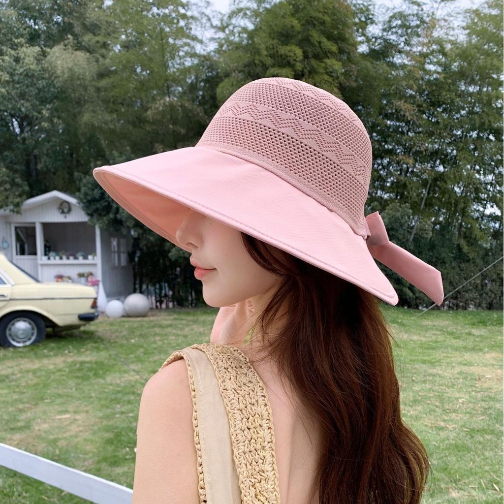 Spring/Summer Outdoor Travel Breathable Hat For Women, Fashionable Solid Color Versatile Sunshade Hat, Sweet And Cute Sun Hat