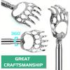 1pc Portable Extendable Telescopic Bear Claws Metal Back Scratchers/Hand Massager/Backslap with Rubber Handles Body Care Tools