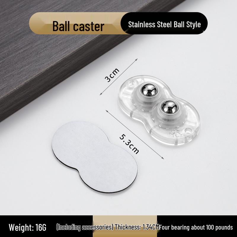 No-Punch Adhesive Universal Wheel Casters: Mobile Ball Bearing Wheels for Household Use